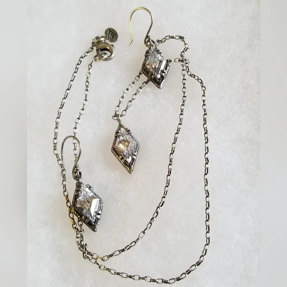 Silpada Sterling Silver & Zirconia Necklace & Earrings SET - Picture 4 of 10